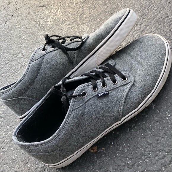 gray vans black laces